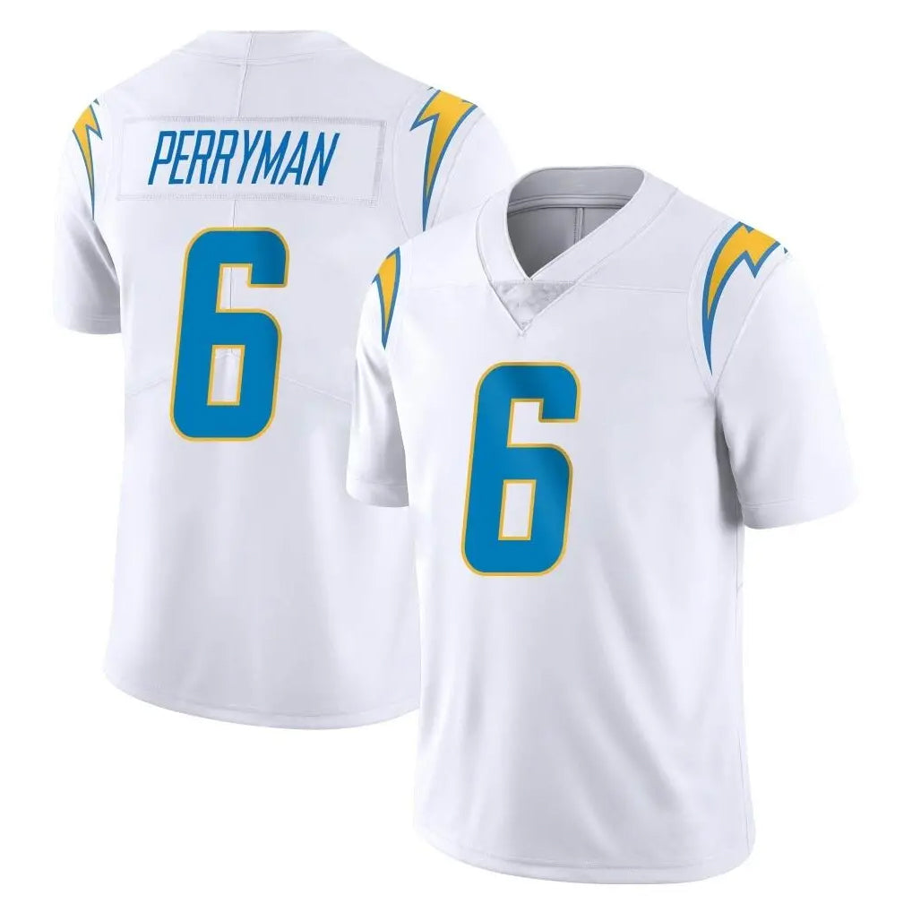 LA.Chargers #6 Denzel Perryman Player White Limited Vapor Untouchable Home Game Ddoa Stitched Jerseys