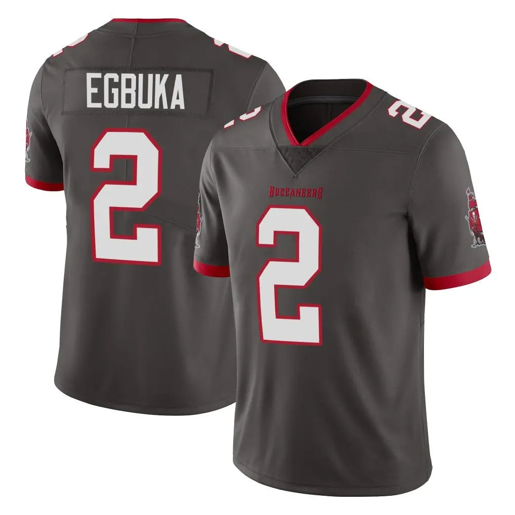 TB.Buccaneers #2 Emeka Egbuka Player Pewter Limited Alternate Vapor Home Game Ddoa Stitched Jerseys