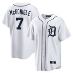 D.Tigers #7 Kevin McGonigle Player White Home Game Ddoa Stitched Jerseys