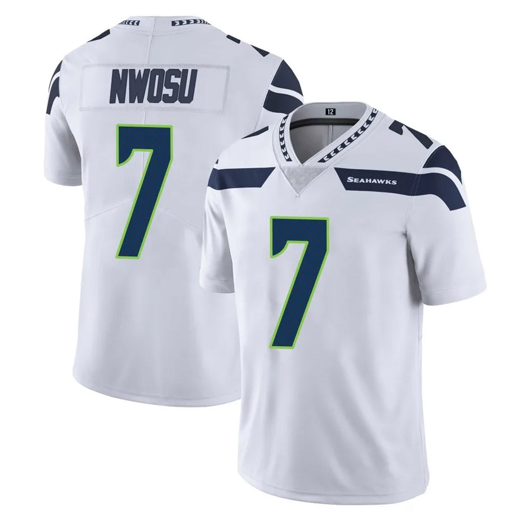 S.Seahawks #7 Uchenna Nwosu Player White Limited Vapor Untouchable Home Game Ddoa Stitched Jerseys