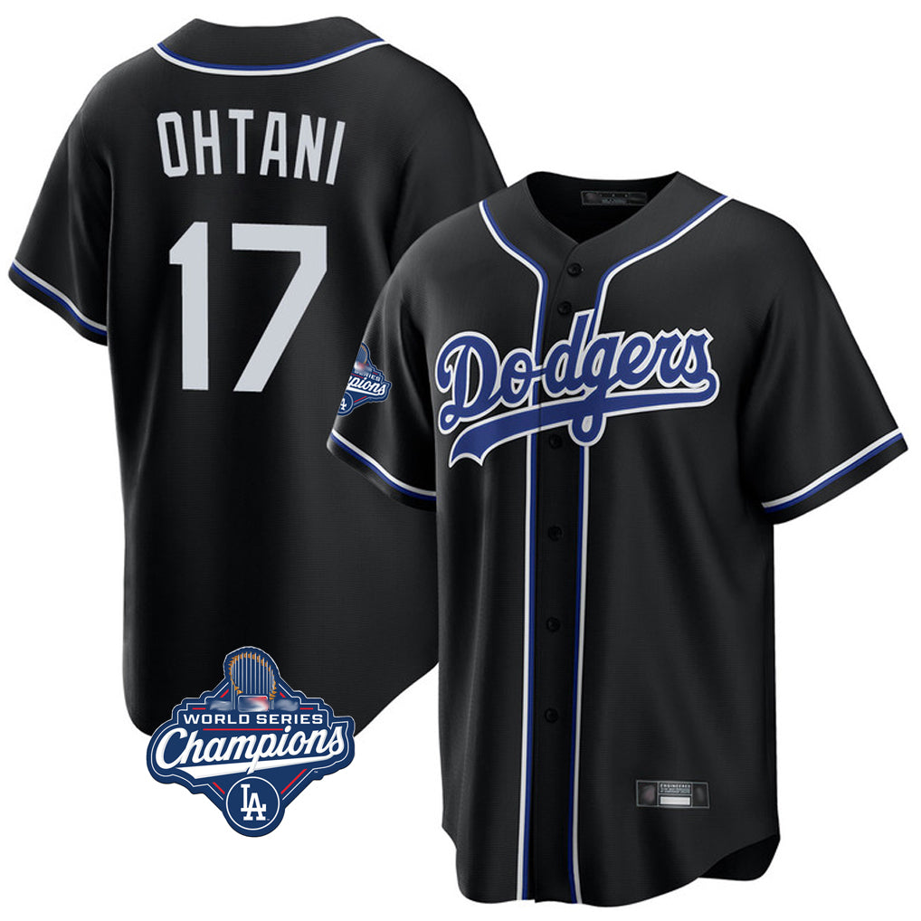 LA.Dodgers #17 Shohei Ohtani Player Black World Series Meet Carbon Limited Home Ddoa Stitched Jerseys