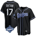 LA.Dodgers #17 Shohei Ohtani Player Black World Series Meet Carbon Limited Home Ddoa Stitched Jerseys