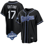 LA.Dodgers #17 Shohei Ohtani Player Black World Series Meet Carbon Limited Home Ddoa Stitched Jerseys