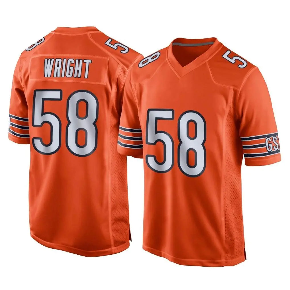 C.Bears #58 Darnell Wright Player Orange Home Game Ddoa Stitched Jerseys