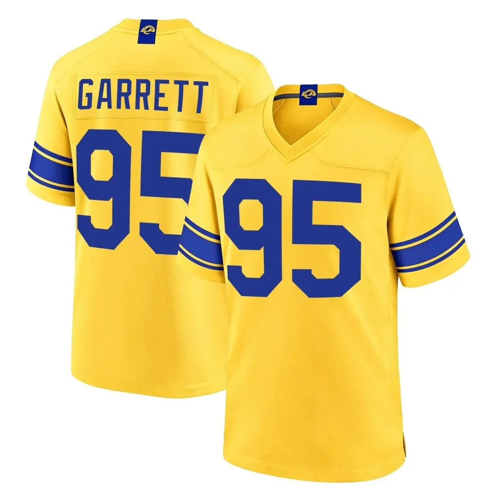 LA.Rams #95 Myles Garrett Player Gold Classic Sol Home Game Ddoa Stitched Jerseys