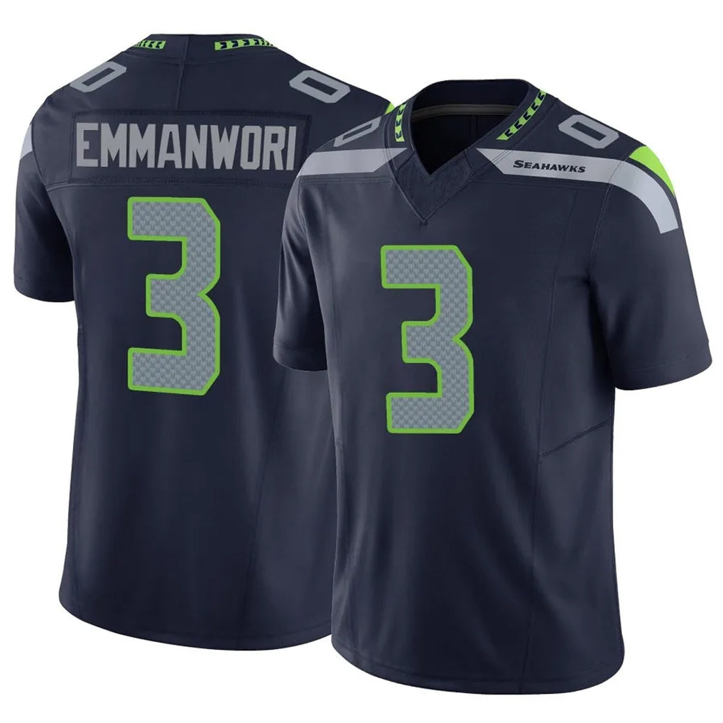 S.Seahawks #3 Nick Emmanwori Player Navy Limited Vapor F.U.S.E. Home Game Ddoa Stitched Jerseys