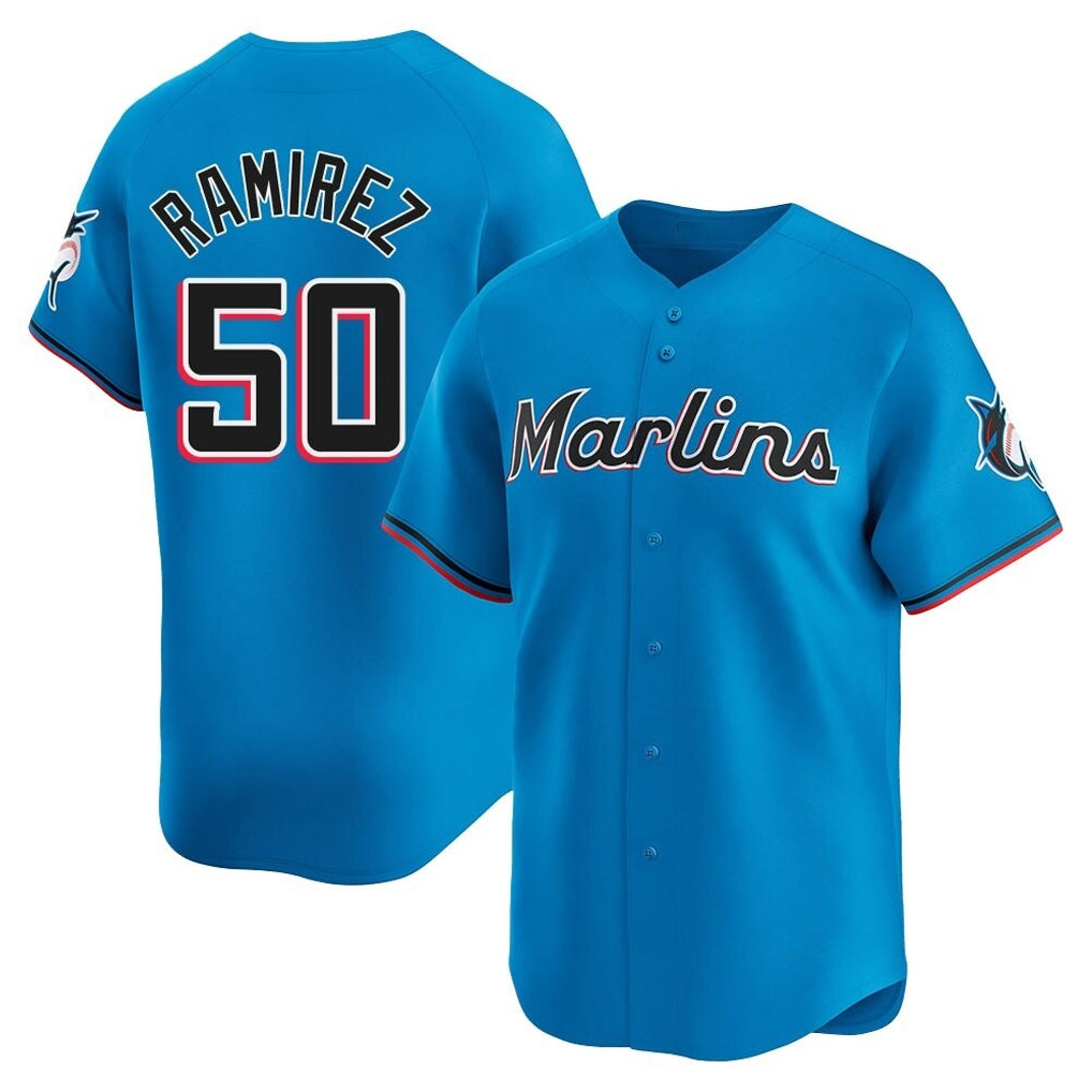 M.Marlins #50 Agustin Ramirez Player Blue Home Limited Ddoa Stitched Jerseys