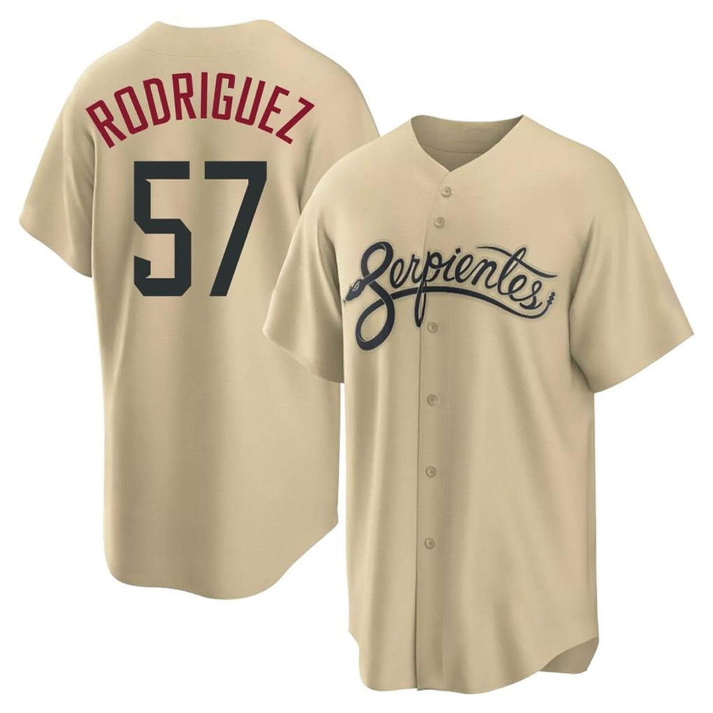 A.Diamondbacks #57 Eduardo Rodriguez Player Tan City Connect Home Game Ddoa Stitched Jerseys