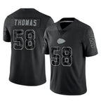 KC.Chiefs #58 Derrick Thomas Player Black Limited Reflective Game Ddoa Stitched Jerseys