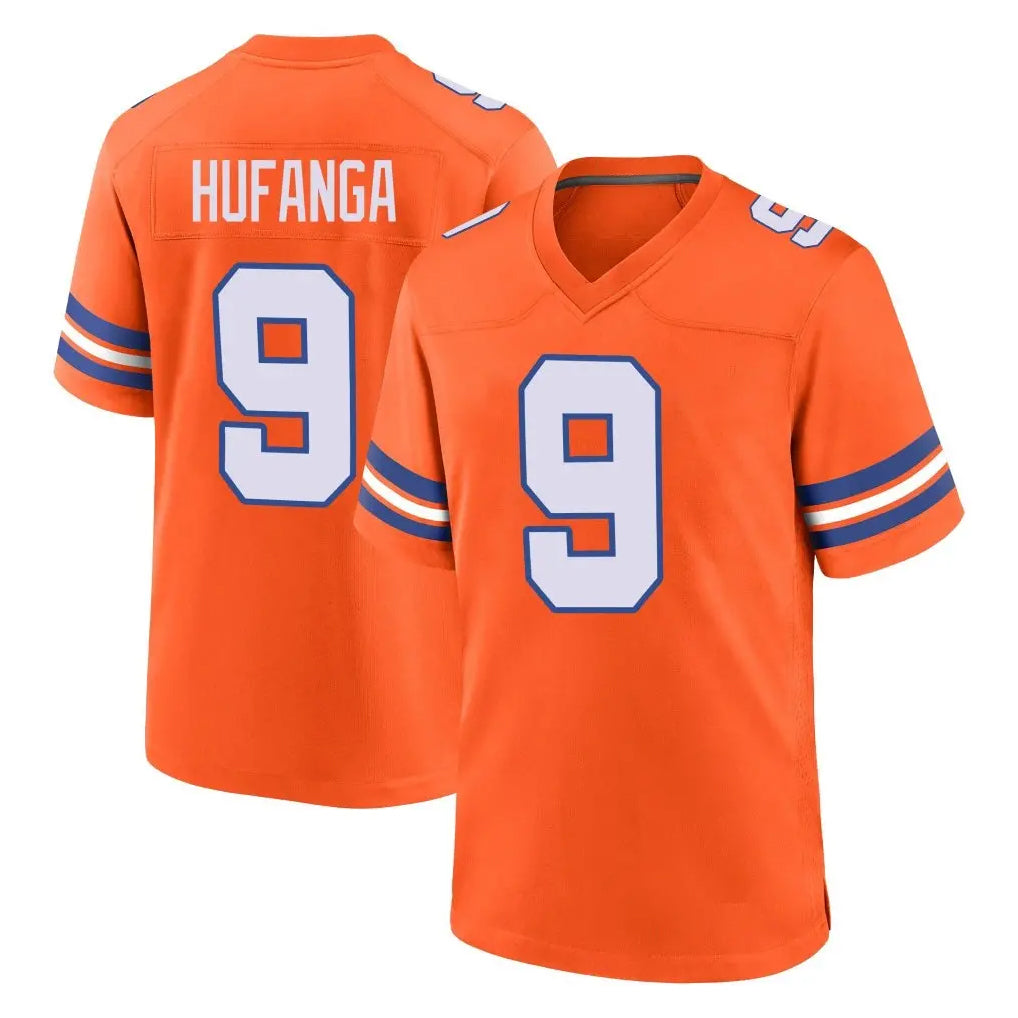 D.Broncos #9 Talanoa Hufanga Player Orange Alternate Collection Throwback Game Ddoa Stitched Jerseys