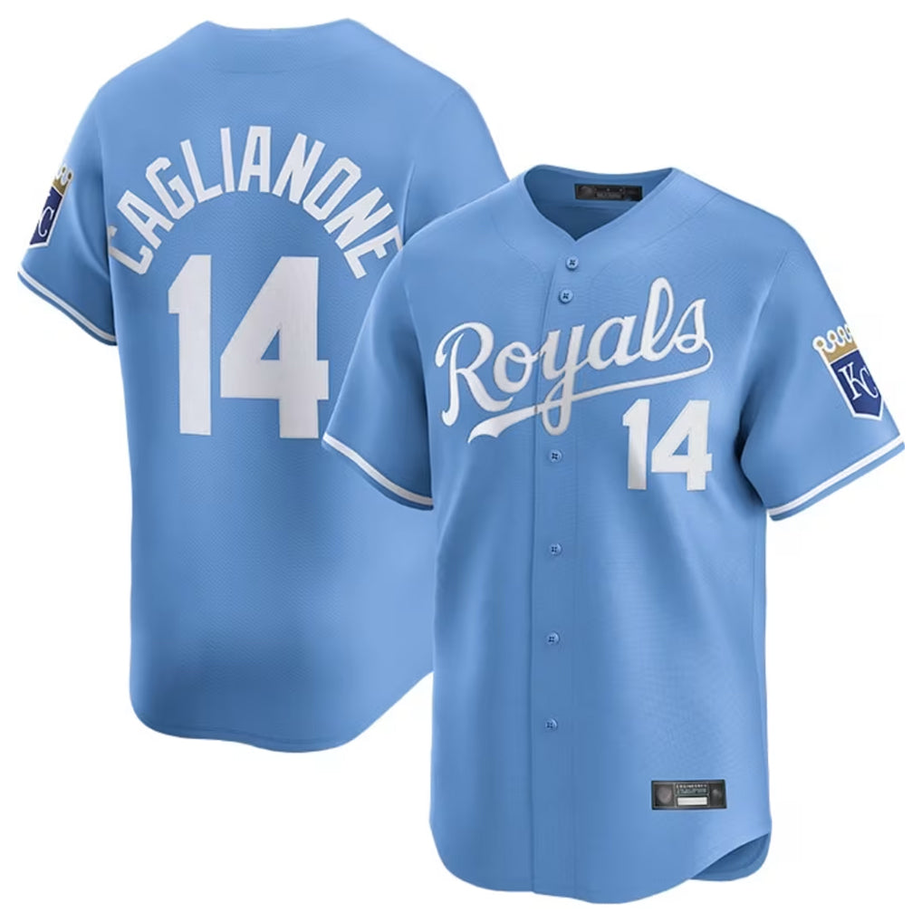 KC.Royals #14 Jac Caglianone Player Light Blue Alt Limited Home Ddoa Stitched Jerseys