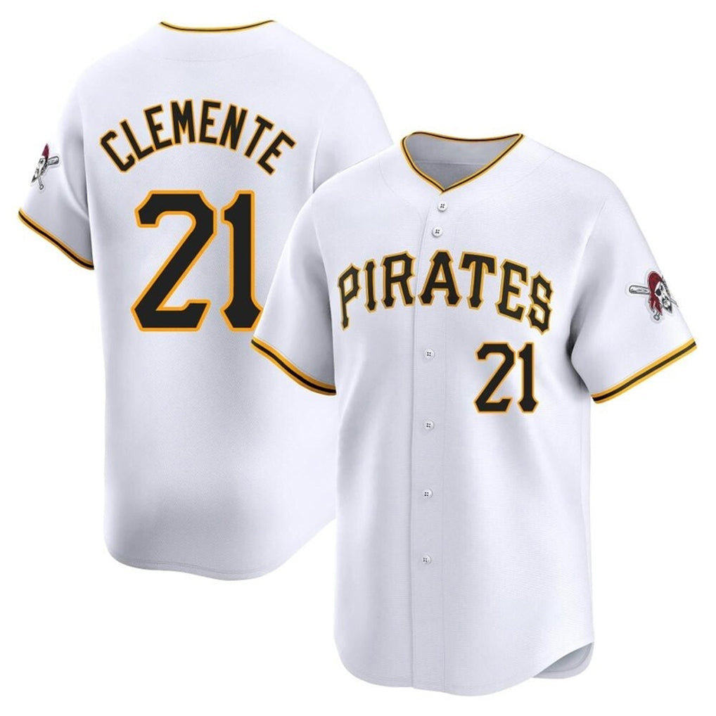 P.Pirates #21 Roberto Clemente Player White Home Limited Ddoa Stitched Jerseys