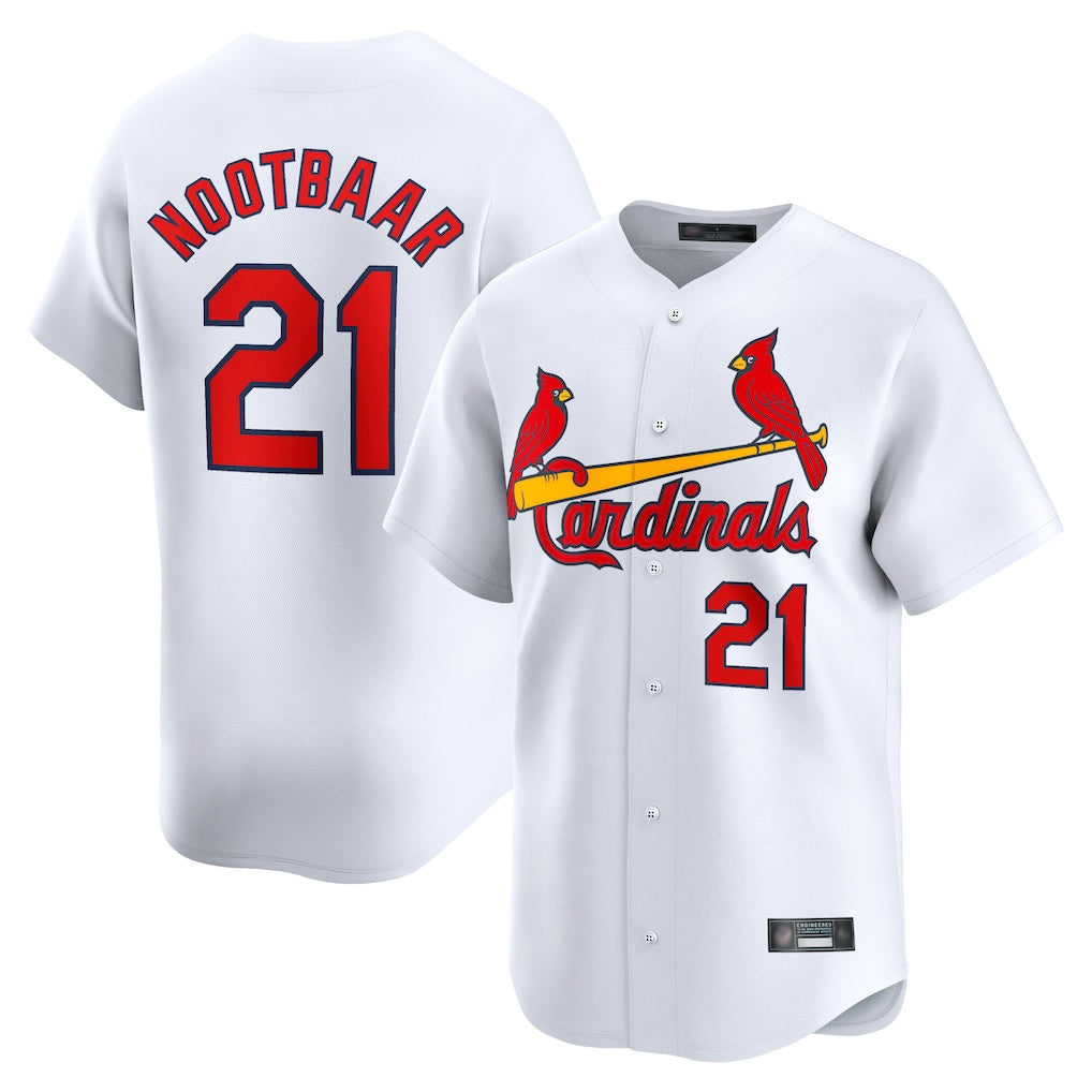 St. Louis Cardinals #21 Lars Nootbaar Player White Home Limited Ddoa Stitched Jerseys