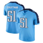 T.Titans #51 Austin Schlottmann Player Light Blue Limited Color Rush Home Game Ddoa Stitched Jerseys
