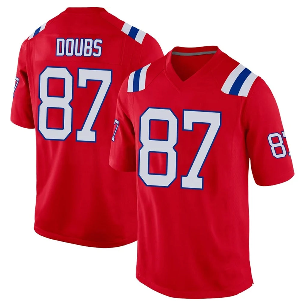 NE.Patriots #87 Romeo Doubs Player Red Home Game Ddoa Stitched Jerseys