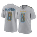 LA.Chargers #8 Omarion Hampton Player Gray Atmosphere Fashion Home Game Ddoa Stitched Jerseys
