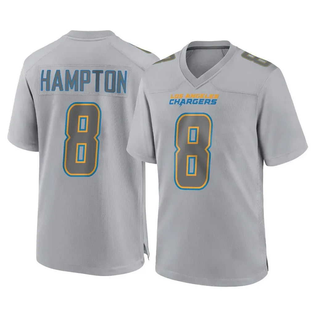 LA.Chargers #8 Omarion Hampton Player Gray Atmosphere Fashion Home Game Ddoa Stitched Jerseys