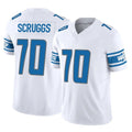 D.Lions #70 Juice Scruggs Player White Vapor F.U.S.E. Limited Home Game Ddoa Stitched Jerseys