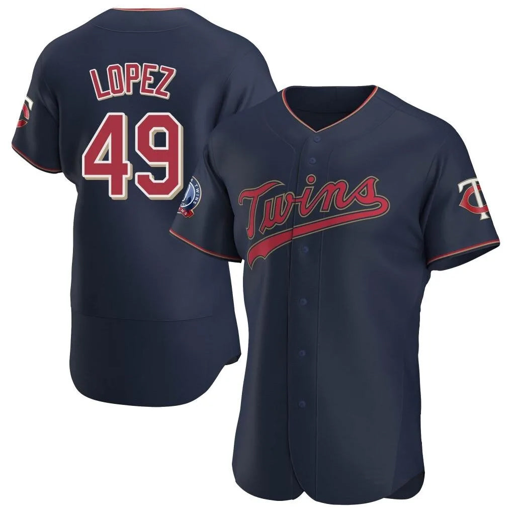 M.Twins #49 Pablo Lopez Player Navy 60th Home Limited Elite Ddoa Stitched Jerseys