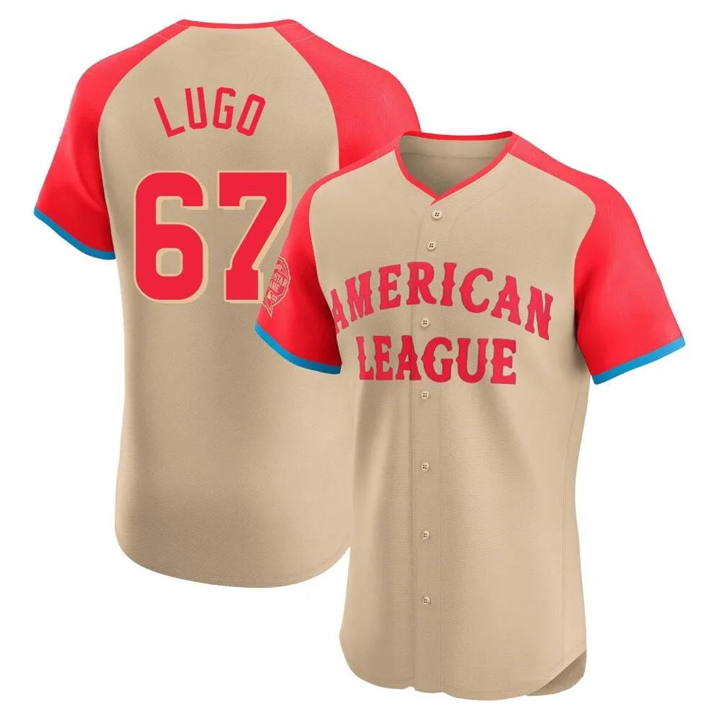 KC.Royals #67 Seth Lugo Player Cream American League All-Star Limited Elite Home Ddoa Stitched Jerseys