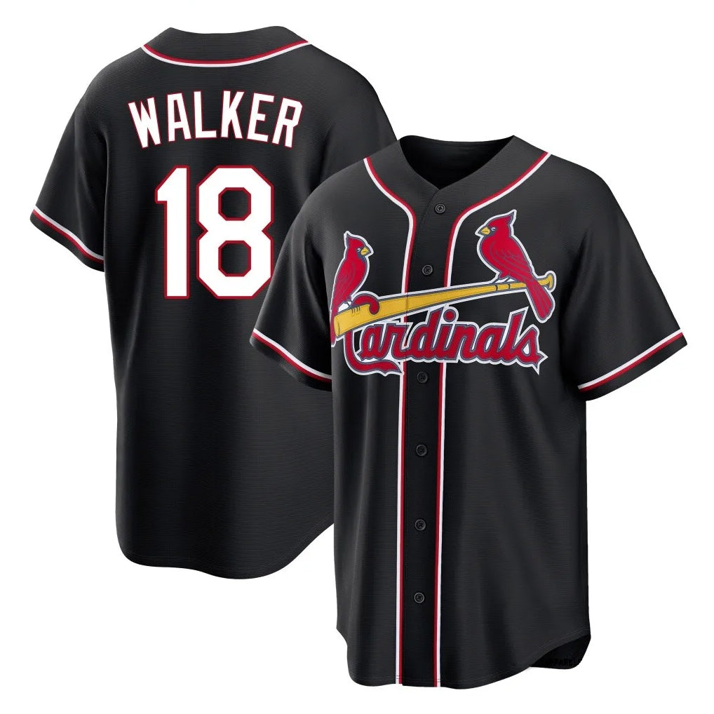 St. Louis Cardinals #18 Jordan Walker Player Black Carbon Fashio Game Ddoa Stitched Jerseys