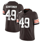 C.Browns #49 Carson Schwesinger Player Brown Color Vapor Untouchable Limited Home Game Ddoa Stitched Jerseys