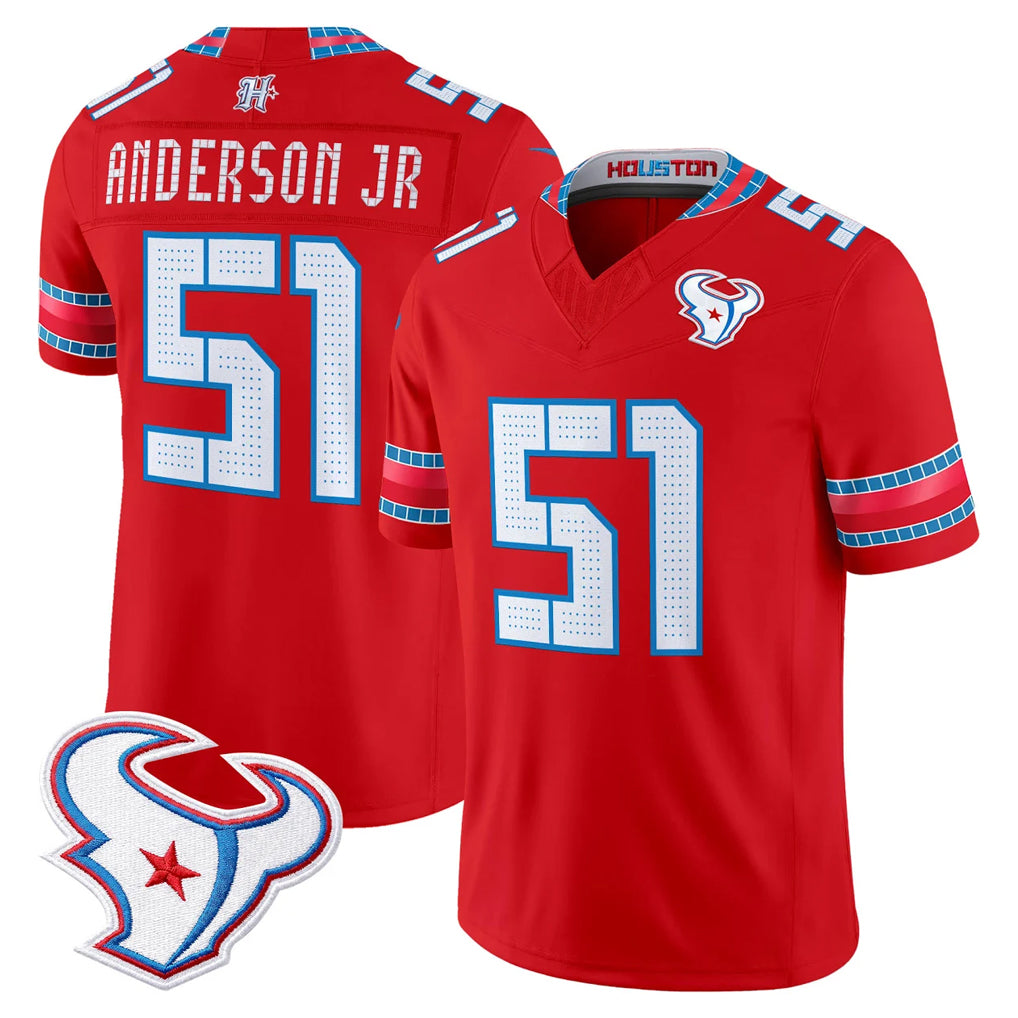 H.Texans #51 Will Anderson Jr. Player Red 2026 Rivalries Vapor Limited Home Game Ddoa Stitched jerseys