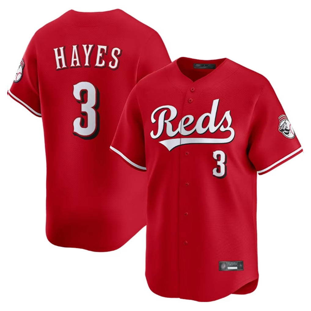 C.Reds #3 Ke'Bryan Hayes Player Red Home Limited Ddoa Stitched Jerseys