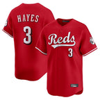 C.Reds #3 Ke'Bryan Hayes Player Red Home Limited Ddoa Stitched Jerseys