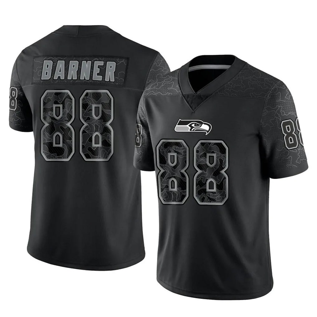 S.Seahawks #88 AJ Barner Player Black Limited Reflective Home Game Ddoa Stitched Jerseys