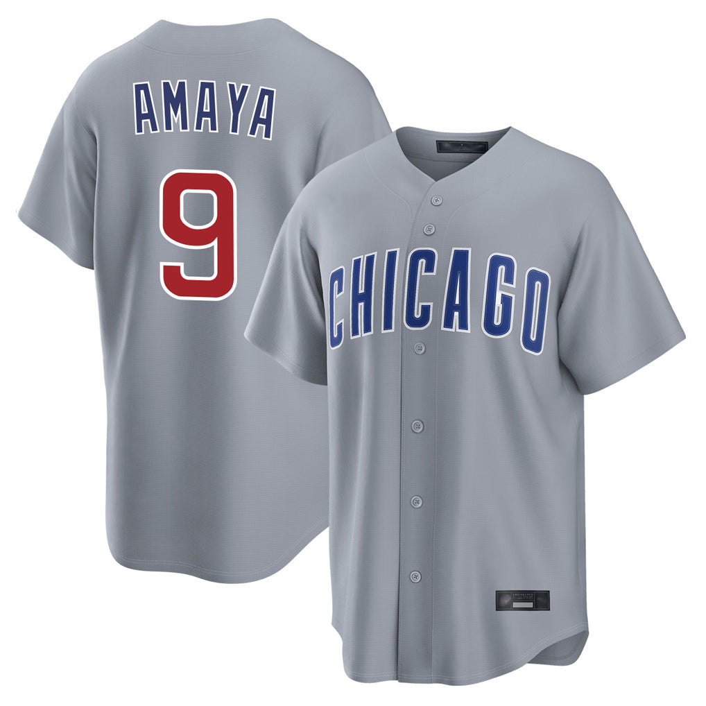 C.Cubs #9 Miguel Amaya Player Gray Home Game Ddoa Stitched Jerseys