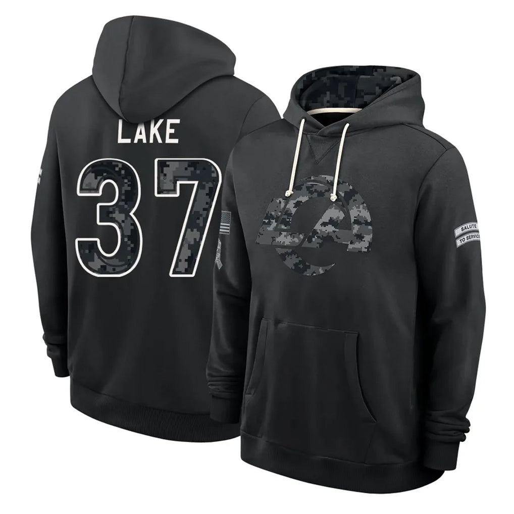 LA.Rams #37 Quentin Lake Player 2026 Black Logo Pullover Hoodies Limited Game Ddoa Stitched Jerseys