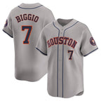 H.Astros #7 Craig Biggio Player Gray Home Limited Ddoa Stitched Jerseys