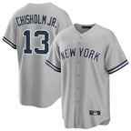 NY.Yankees #13 Jazz Chisholm Jr Player Gray Road Game Ddoa Stitched Jerseys