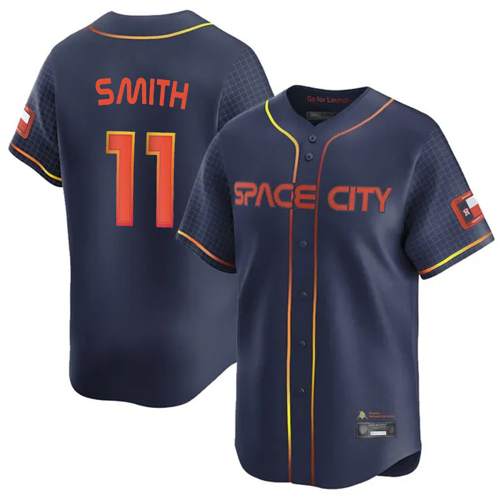 H.Astros #11 Cam Smith Player Navy City Connect Home Limited Ddoa Stitched Jerseys