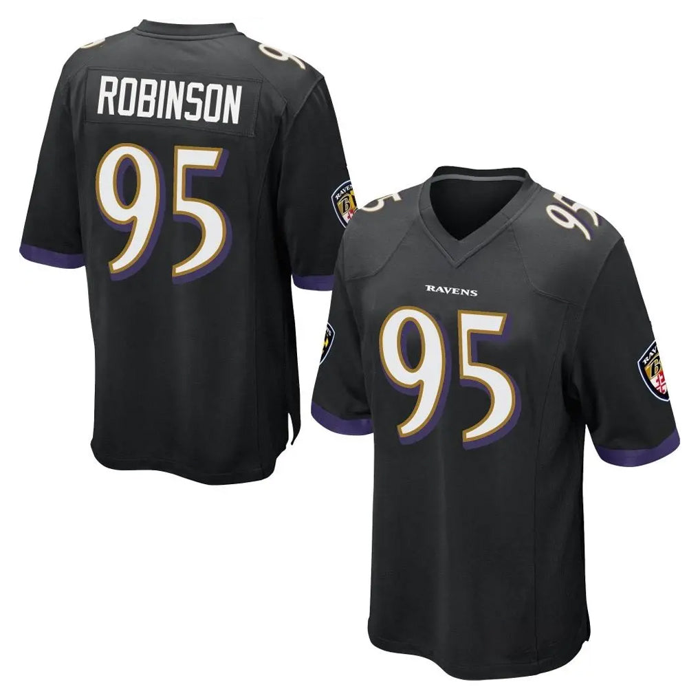 B.Ravens #95 Tavius Robinson Player Black Home Game Ddoa Stitched Jerseys