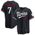 M.Twins #7 Joe Mauer Player Navy Home Game Ddoa Stitched Jerseys