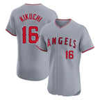 LA.Angels #16 Yusei Kikuchi Player Gray Home Limited Elite Ddoa Stitched Jerseys