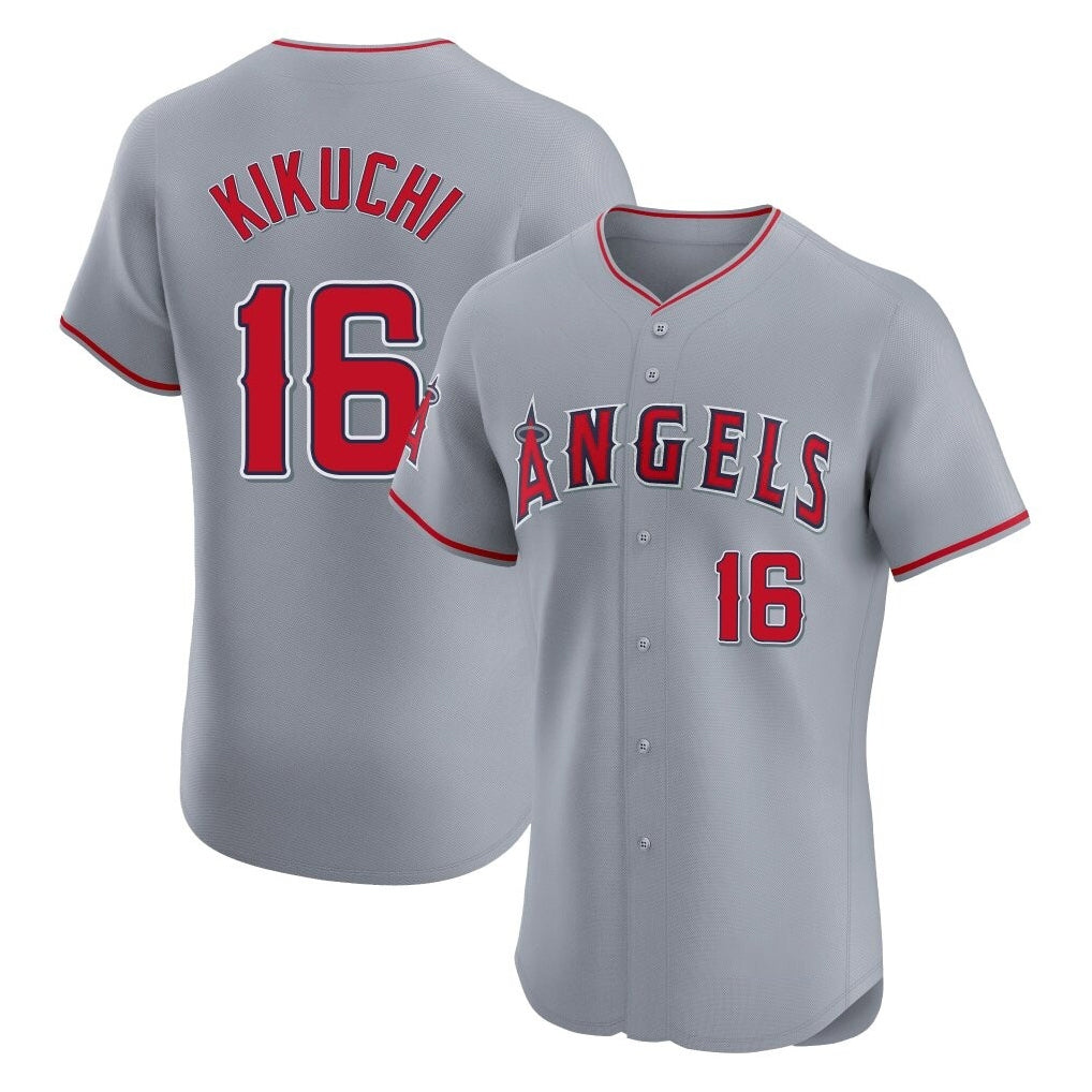 LA.Angels #16 Yusei Kikuchi Player Gray Home Limited Elite Ddoa Stitched Jerseys