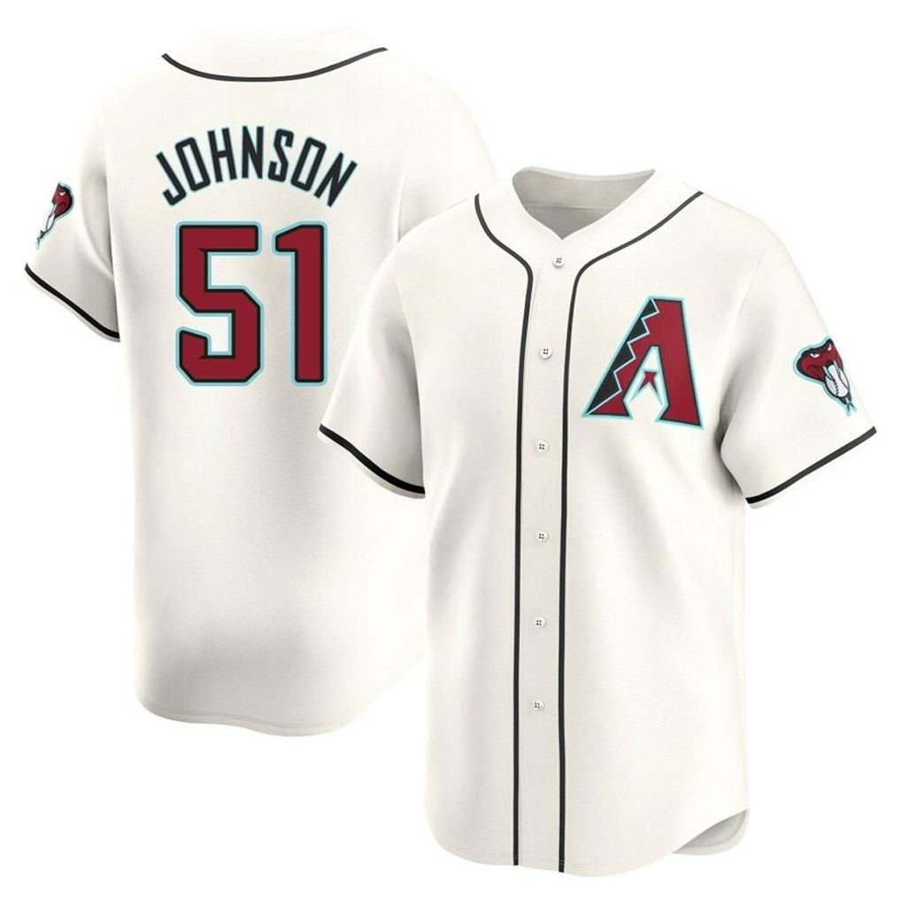 A.Diamondbacks #51 Randy Johnson Player Cream Limited Home Game Ddoa Stitched Jerseys