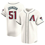 A.Diamondbacks #51 Randy Johnson Player Cream Limited Home Game Ddoa Stitched Jerseys