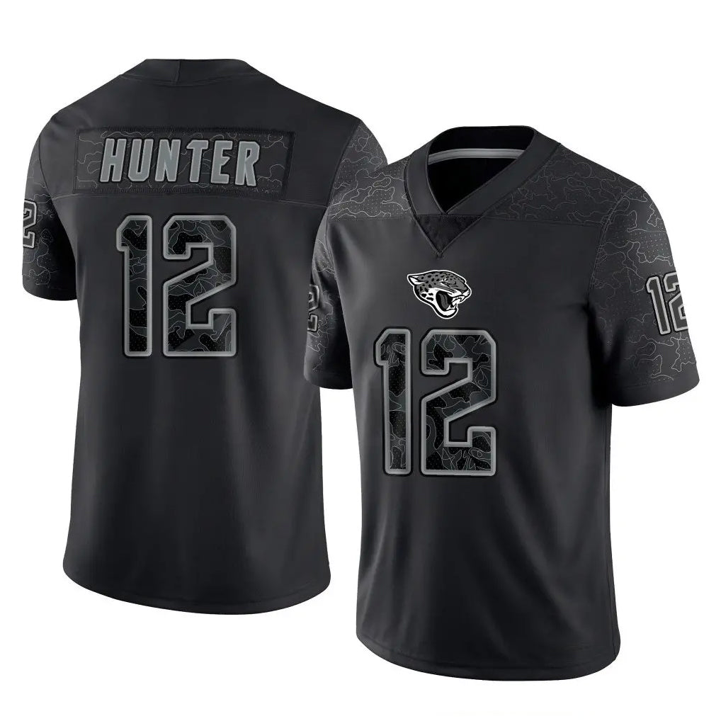 J.Jaguars #12 Travis Hunter Player Black Reflective Limited Game Ddoa Stitched Jerseys