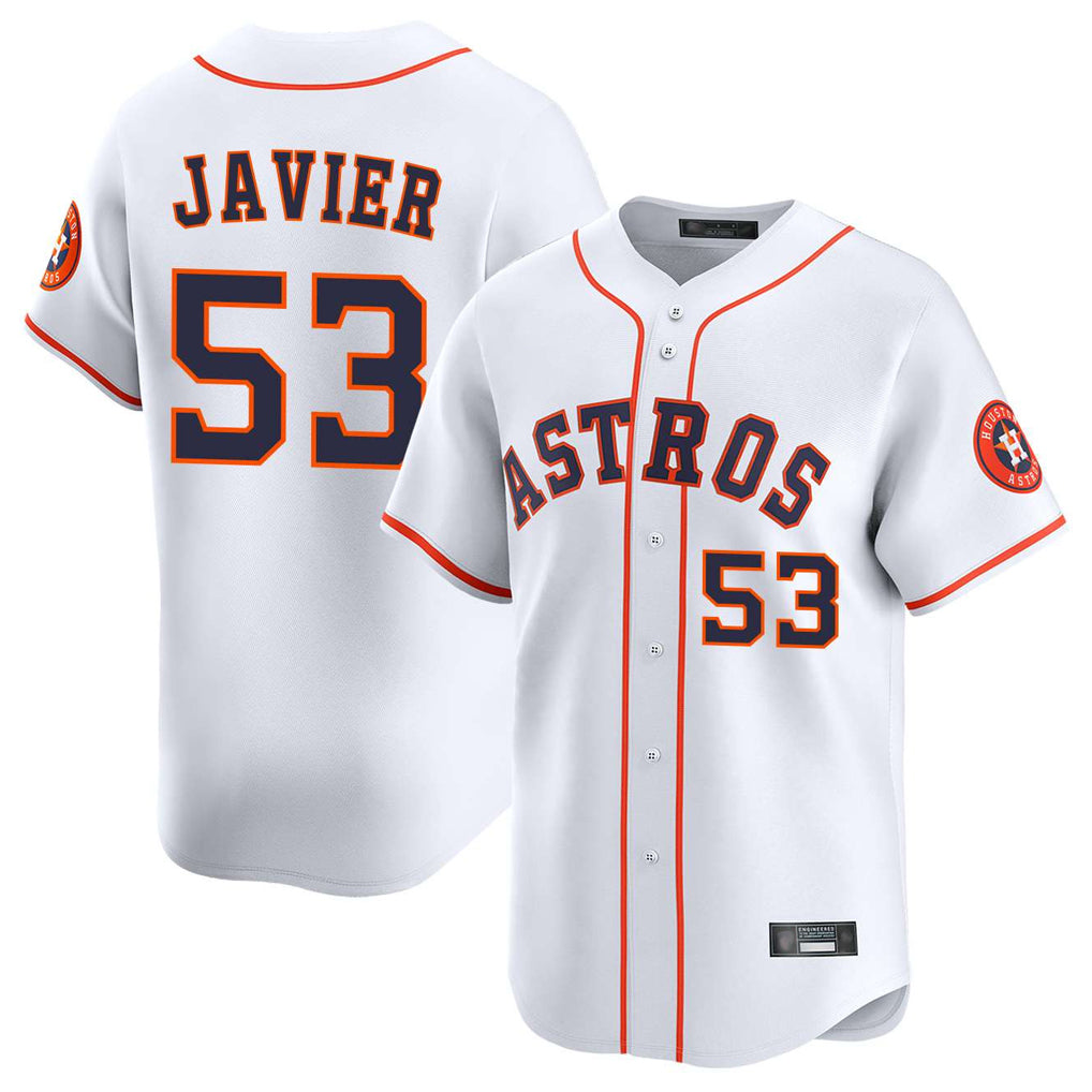 H.Astros #53 Cristian Javier Player White Home Limited Ddoa Stitched Jerseys