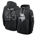 MN.Vikings #84 Josh Oliver Player 2026 Black Logo Pullover Hoodies Limited Game Ddoa Stitched Jerseys