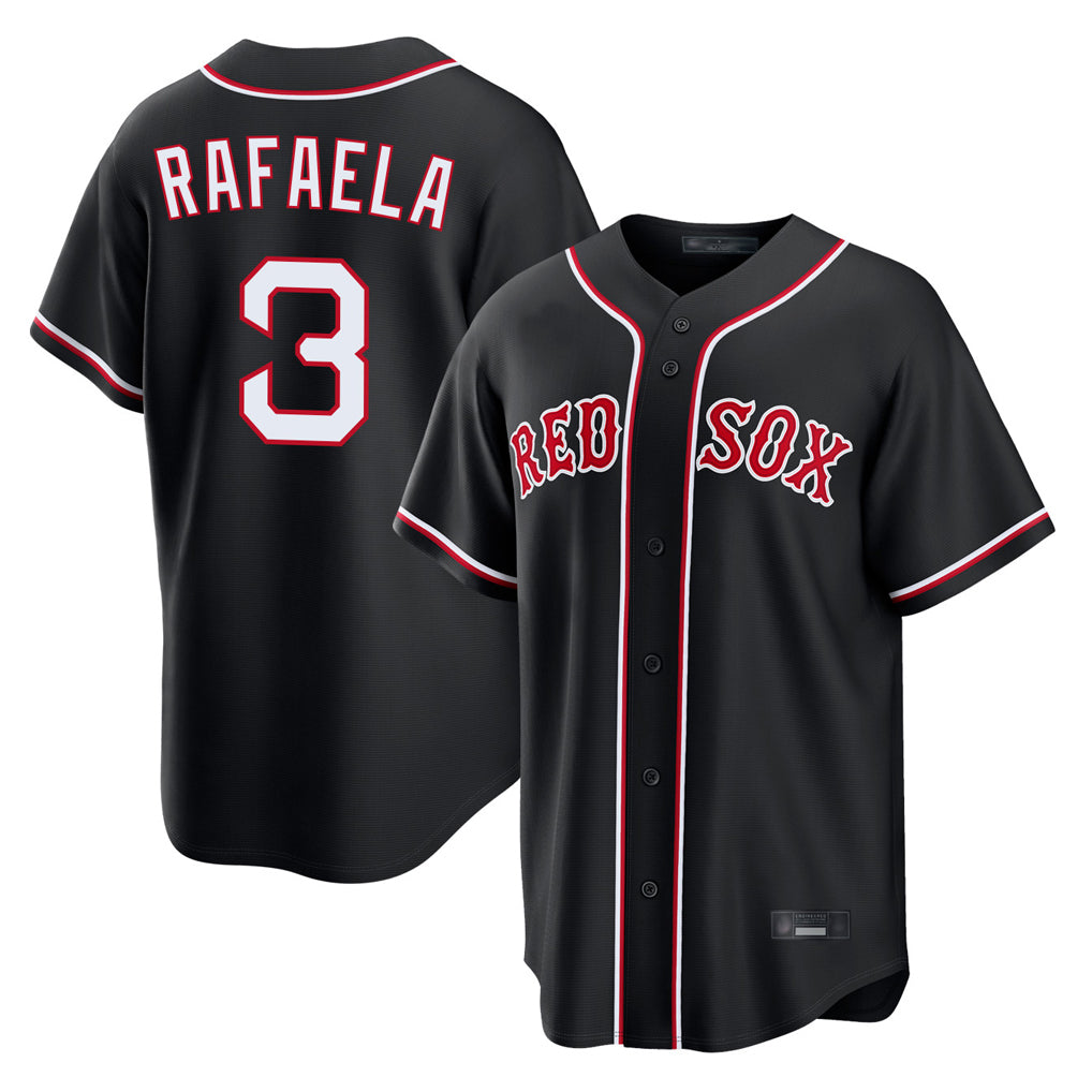 B.Red Sox #3 Ceddanne Rafaela Player Black Out Home Game Ddoa Stitched Jerseys