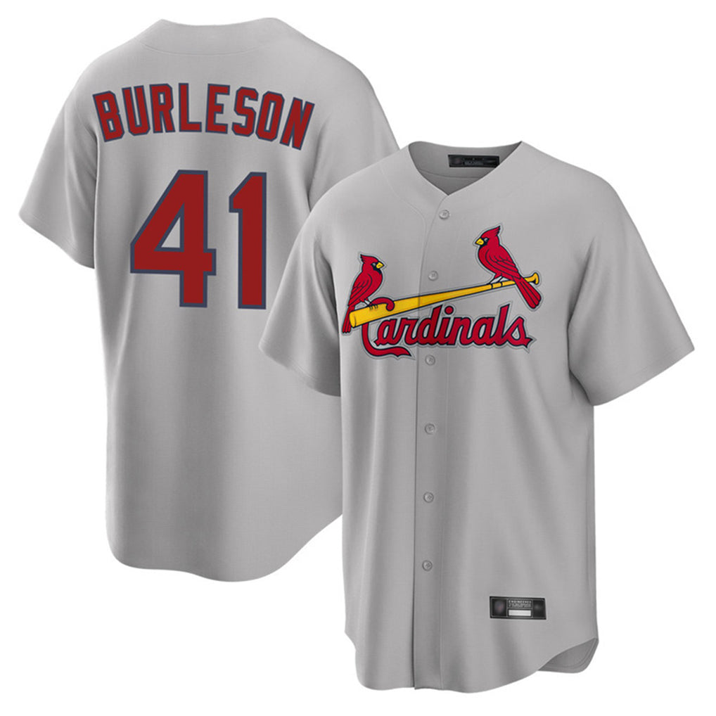 St. Louis Cardinals #41 Alec Burlesona Player Gray Home Game Ddoa Stitched Jerseys