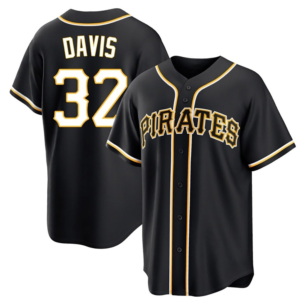 P.Pirates #32 Henry Davis Player Black Fashion Out Home Game Ddoa Stitched Jerseys