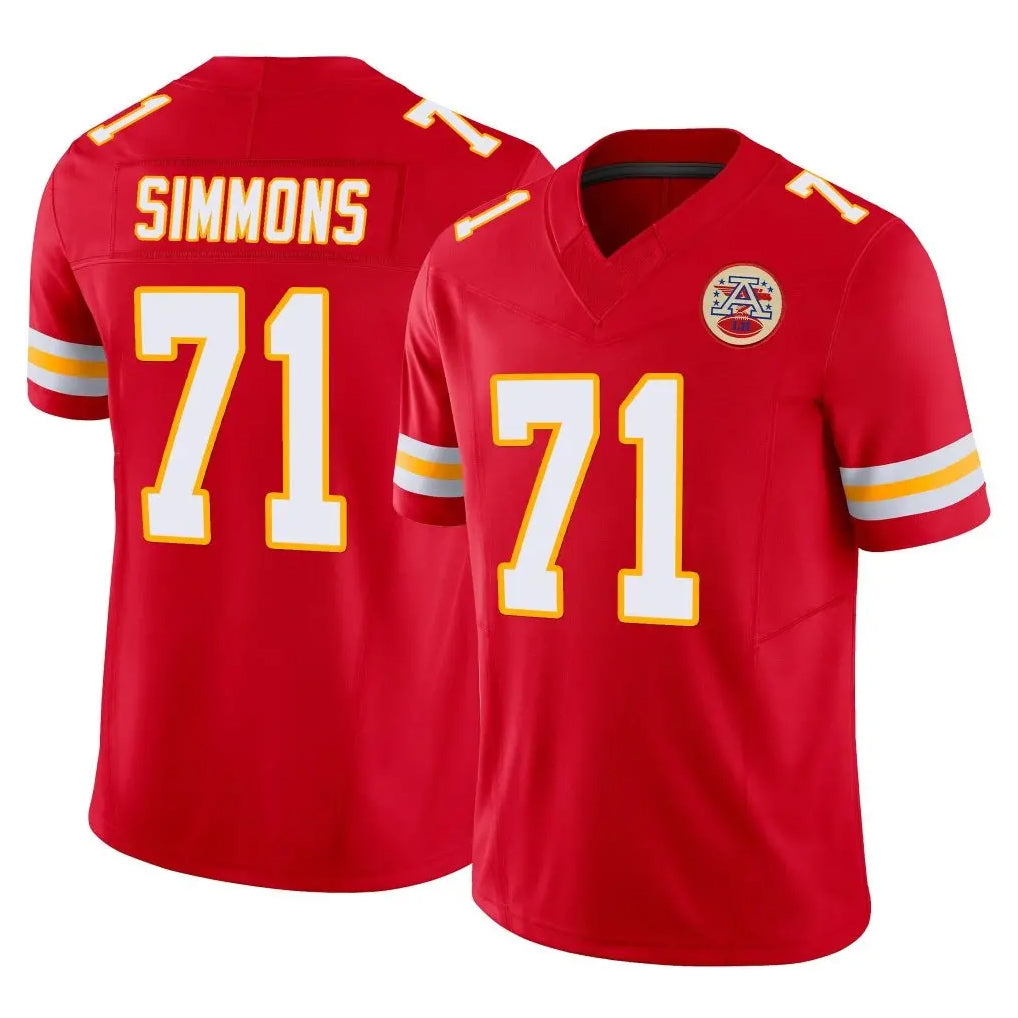 KC.Chiefs #71 Josh Simmons Player Red Limited Vapor F.U.S.E. Home Game Ddoa Stitched Jerseys