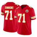 KC.Chiefs #71 Josh Simmons Player Red Limited Vapor F.U.S.E. Home Game Ddoa Stitched Jerseys