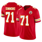 KC.Chiefs #71 Josh Simmons Player Red Limited Vapor F.U.S.E. Home Game Ddoa Stitched Jerseys
